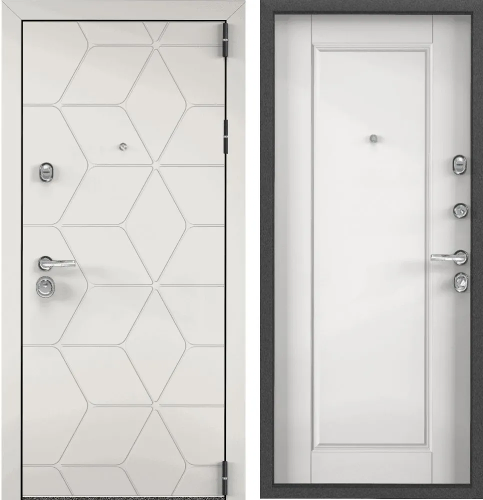 Фото Дверь Цербер 3К Чёрная-Галеон Белый Сменная Панель DIS006467